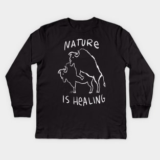 NATURE IS HEALING Kids Long Sleeve T-Shirt